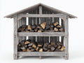 Abri à bûches - Bois - 172 x 78 x 188 cm - Gris - Style rustique