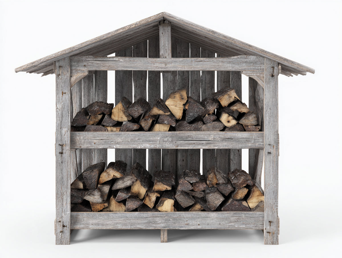 Abri à bûches - Bois - 172 x 78 x 188 cm - Gris - Style rustique