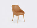 Chaise de salle à manger - similicuir - bois - 55 x 58 x 84 cm - caramel-bois naturel - style moderne chaleureux