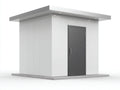 Abri de jardin - Métal - 248 x 218 x 226 cm - Blanc-Gris foncé - Style moderne