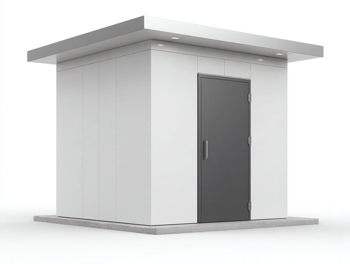 Abri de jardin - Métal - 248 x 218 x 226 cm - Blanc-Gris foncé - Style moderne