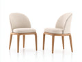 Chaise de salle à manger - similicuir - bois - 54 x 57 x 80 cm - ivoire-bois naturel - style scandinave moderne