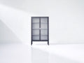 Vitrine - Métal-Verre - 86x40x162 cm - Gris foncé - Style moderne
