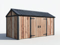 Abri de jardin - Bois - 286 x 168 x 216 cm - Brun-Noir - Style rustique