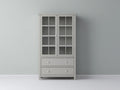 Vitrine - Bois-Verre - 96x42x182 cm - Gris - Style classique