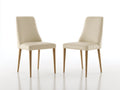 Chaise de salle à manger - similicuir - bois - 48 x 56 x 90 cm - beige-bois naturel - style moderne élégant