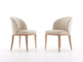 Chaise de salle à manger - similicuir - bois - 56 x 59 x 81 cm - crème-bois naturel - style moderne raffiné