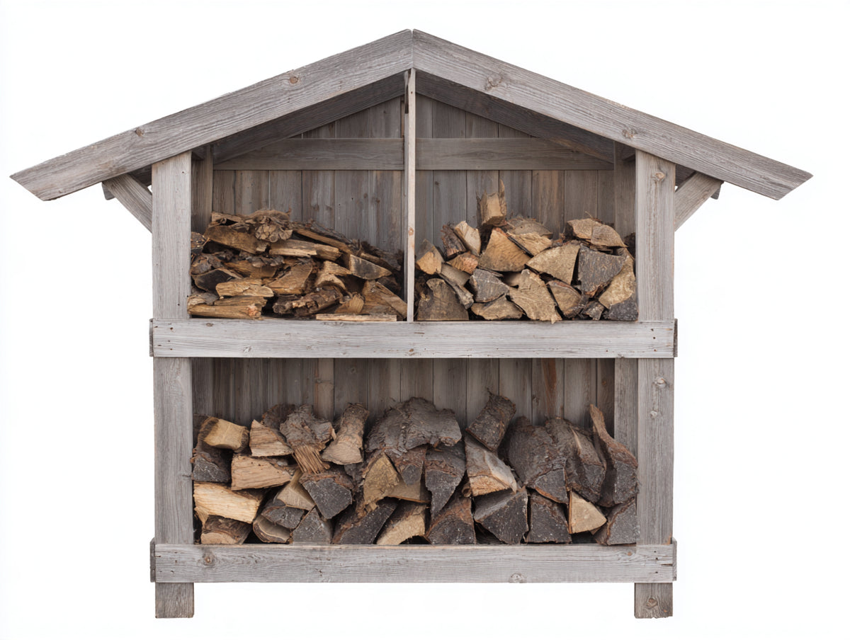 Abri à bûches - Bois - 184 x 82 x 196 cm - Brun - Style rustique