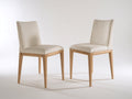 Chaise de salle à manger - Similicuir-Bois - 49x56x88 cm - Ivoire-Bois naturel - Style contemporain
