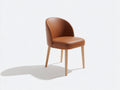 Chaise de salle à manger - similicuir - bois - 51 x 54 x 80 cm - cognac-bois naturel - style scandinave contemporain