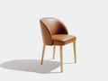 Chaise de salle à manger - similicuir - bois - 52 x 55 x 79 cm - cognac-bois clair - style moderne épuré