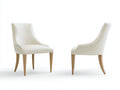 Chaise de salle à manger - Similicuir-Bois - 55x61x89 cm - Ivoire-Bois naturel - Style élégant